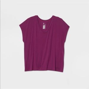 Women’s short sleeves T shirt tie back plus